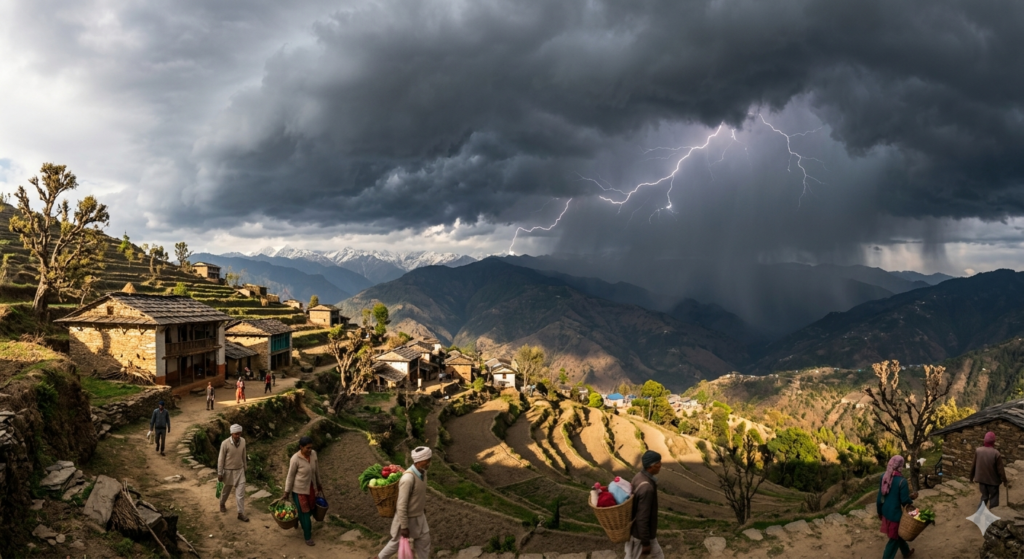 उत्तराखंड में मौसम का ‘यू-टर्न’: 24 घंटे में बदलेगा मिजाज, पहाड़ों में बारिश और गर्जना का अलर्ट